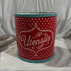 Red and Teal The Pioneer Woman Utensil Holder